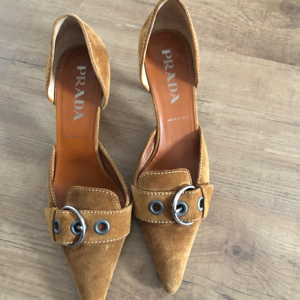 Prada Brown Suede D’Orsay Pumps. Sz 38 (US 8)